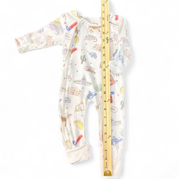 Nola Tawk Texas Kids Unisex Baby Sleeper Organic Cotton Convertible Zipper PJs - Picture 6 of 8